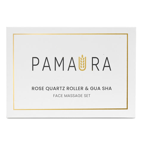 Pamaura Rose Quartz Face Roller and Gua Sea Set
