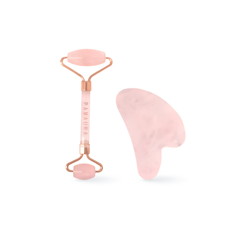 Pamaura Rose Quartz Face Roller and Gua Sha Set - 30%