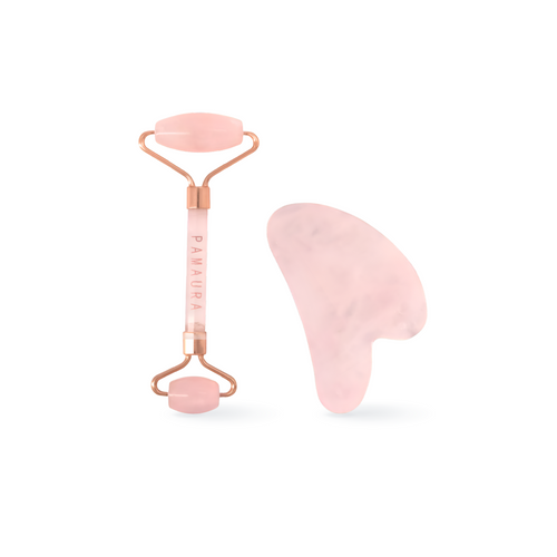 Pamaura Rose Quartz Face Roller and Gua Sha Set